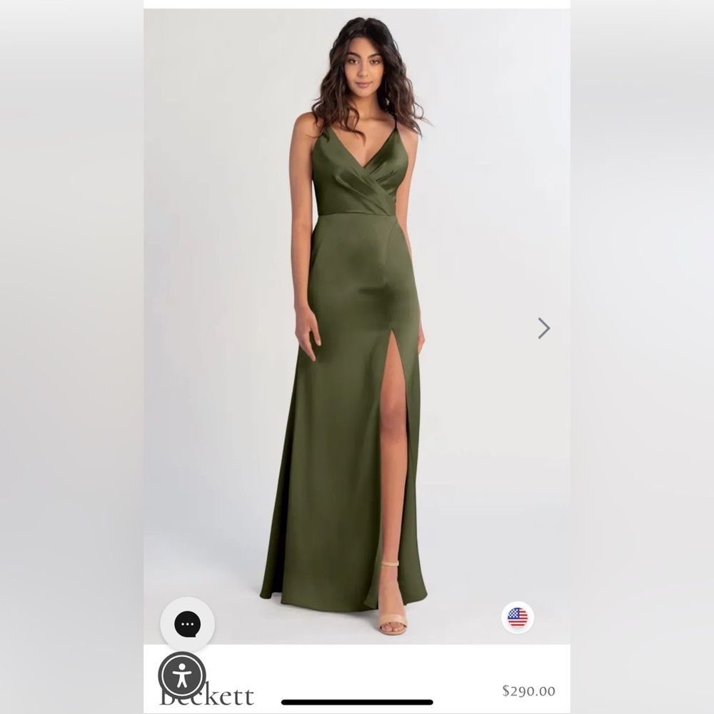 Jenny Yoo bridesmaid Beckett dress Olive size 4